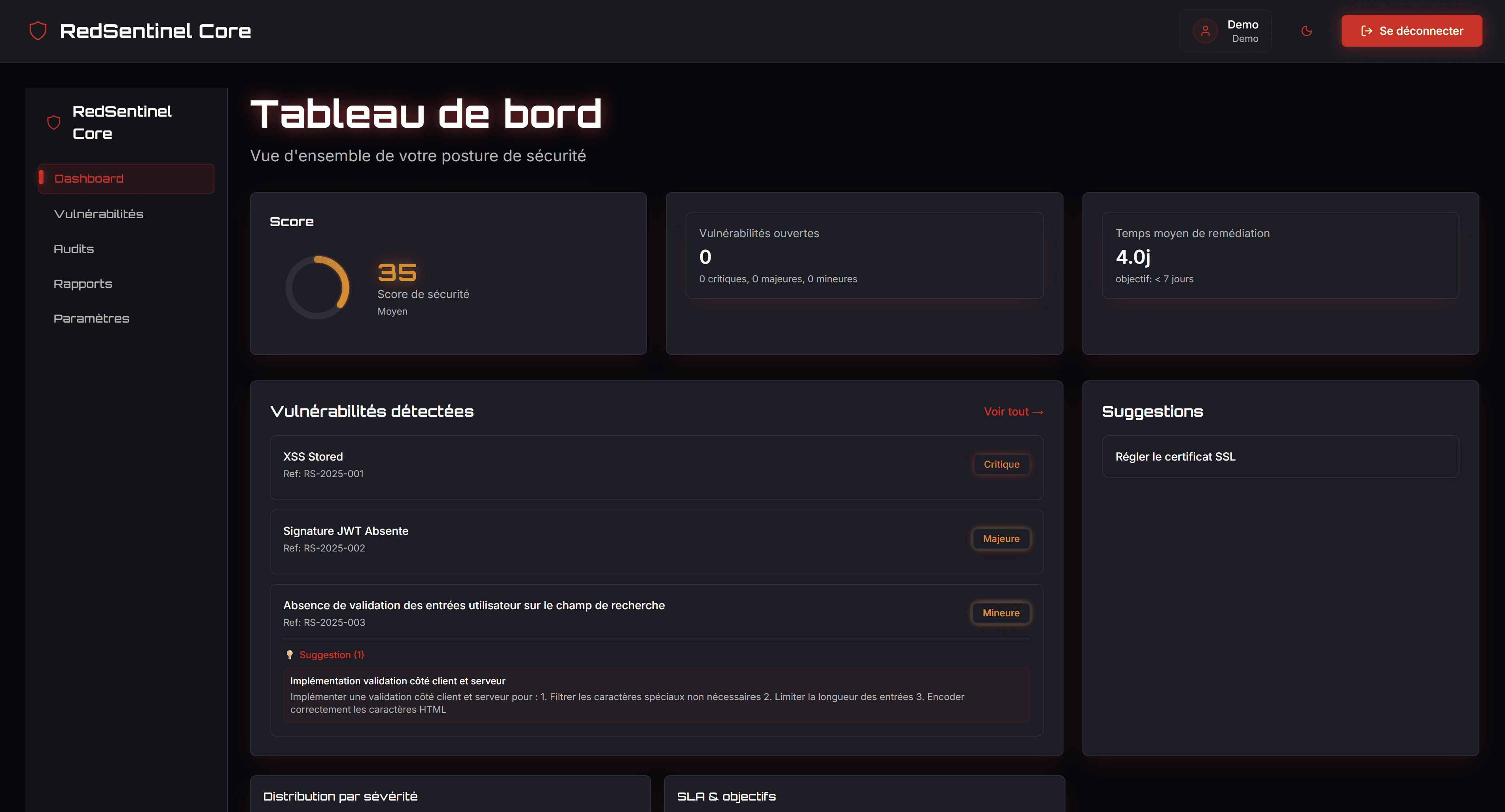 RedSentinel Core Platform Demo